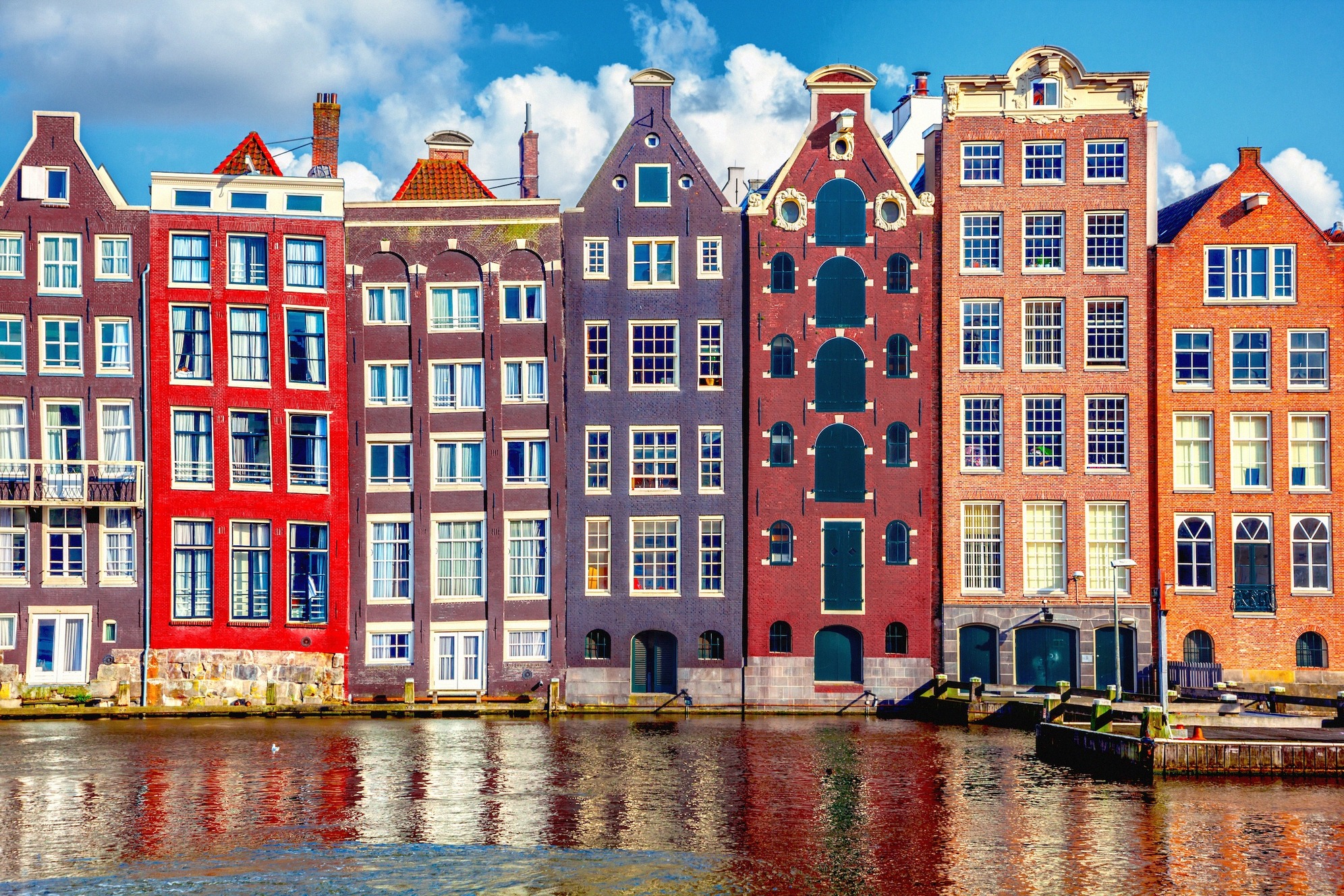 Gabled houses along an Amsterdam canal